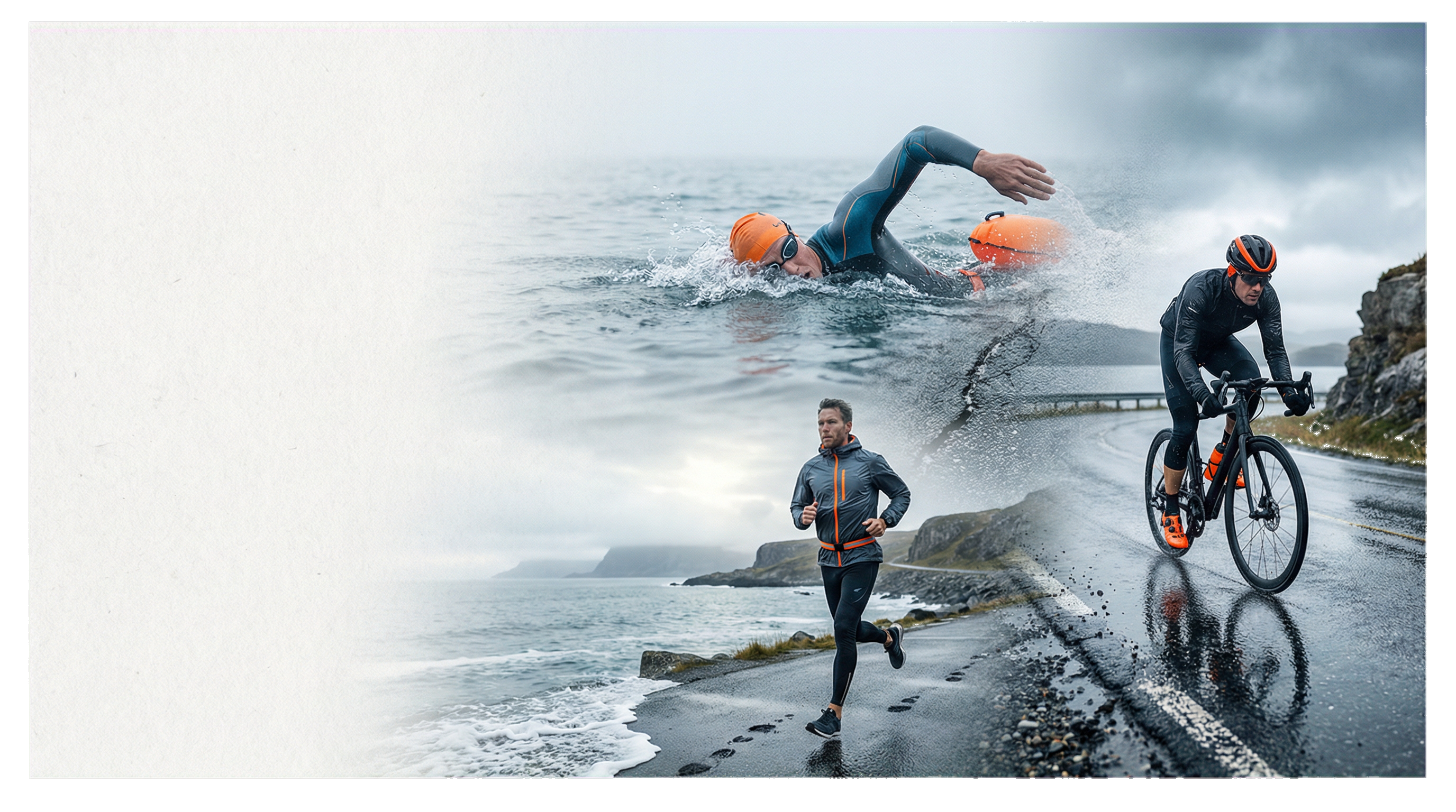 Triatlon hero med svømning, cykling og løb